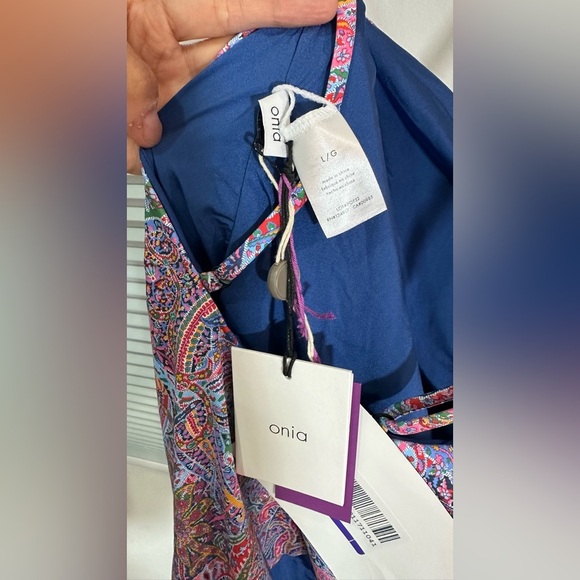 NWT Onia Juliette One Piece Liberty Paisley Lavender Multi Swimsuit Large - Picture 10 of 10